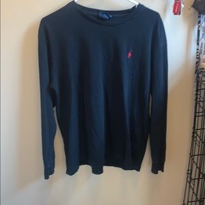 Black long sleeve polo shirt